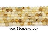 CPQ351 15.5 inches 6mm round yellow quartz gemstone beads