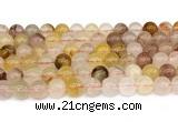 CPQ360 15.5 inches 4mm round pink & yellow quartz gemstone beads