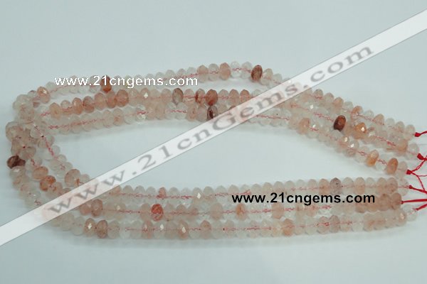 CPQ38 15.5 inches 5*8mm faceted rondelle natural pink quartz beads