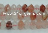 CPQ39 15.5 inches 6*10mm faceted rondelle natural pink quartz beads