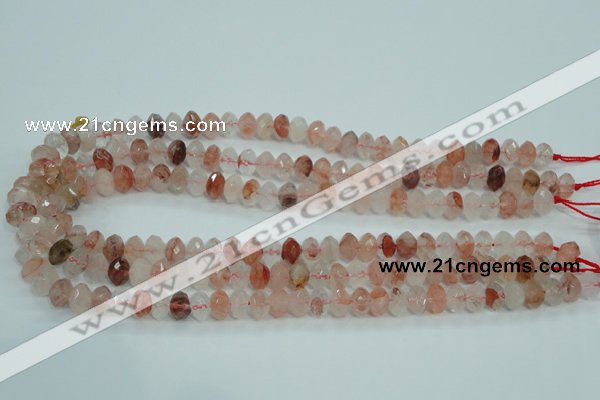 CPQ39 15.5 inches 6*10mm faceted rondelle natural pink quartz beads