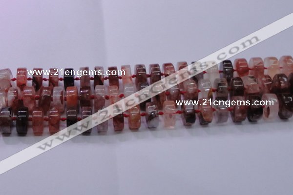 CPQ40 15.5 inches 7*15mm rondelle pink quartz beads wholesale