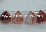CPQ41 Top-drilled 7*7mm faceted teardrop natural pink quartz beads