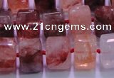 CPQ42 15.5 inches 11*15*15mm faceted triangle pink quartz beads