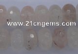 CPQ70 15.5 inches 10*16mm faceted rondelle natural pink quartz beads