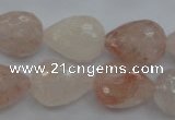 CPQ76 15.5 inches 15*20mm faceted teardrop natural pink quartz beads