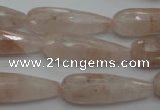 CPQ78 15.5 inches 10*30mm faceted teardrop natural pink quartz beads