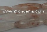 CPQ80 15.5 inches 10*35mm faceted rice natural pink quartz beads