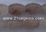 CPQ90 15.5 inches 15*20mm carved rice natural pink quartz beads