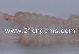 CPQ93 15.5 inches 10*35mm carved teardrop natural pink quartz beads