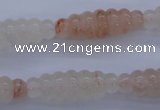 CPQ95 15.5 inches 10*30mm carved rice natural pink quartz beads