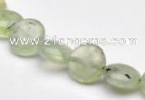 CPR07  A grade 10mm flat round natural prehnite gemstone beads