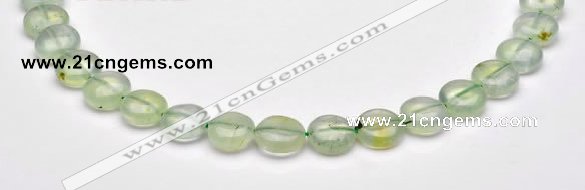 CPR08 A grade 12mm flat round natural prehnite gemstone beads