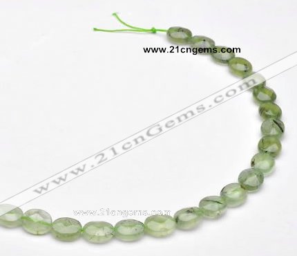 CPR11 A grade 10*12mm faceted oval natural prehnite stone beads