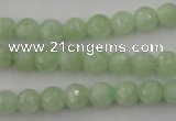 CPR112 15.5 inches 8mm faceted round natural prehnite beads wholesale