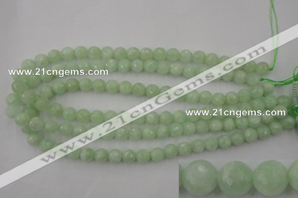 CPR113 15.5 inches 10mm faceted round natural prehnite beads wholesale