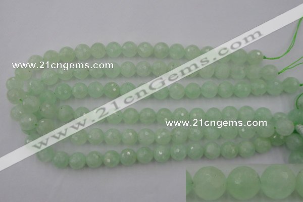 CPR114 15.5 inches 12mm faceted round natural prehnite beads wholesale