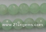 CPR115 15.5 inches 14mm faceted round natural prehnite beads wholesale