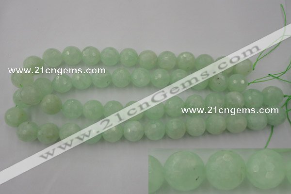 CPR116 15.5 inches 16mm faceted round natural prehnite beads wholesale