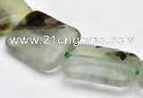 CPR14 A- grade 13*18mm rectangle natural Prehnite gemstone beads