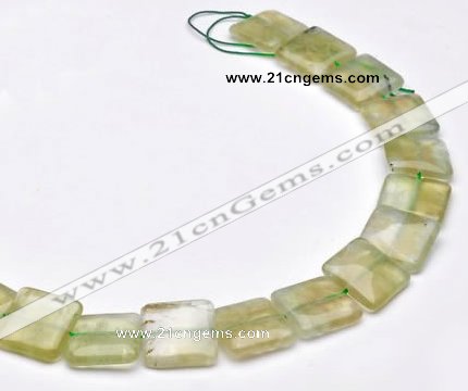 CPR16 A grade 18*18mm square natural Prehnite gemstone beads