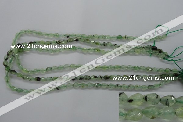 CPR204 15.5 inches 5*8mm faceted teardrop natural prehnite beads