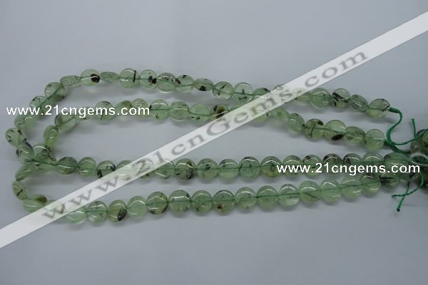 CPR212 15.5 inches 12mm flat round natural prehnite beads wholesale