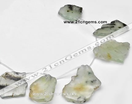 CPR22 Freeform A- grade natural Prehnite gemstone beads wholesal