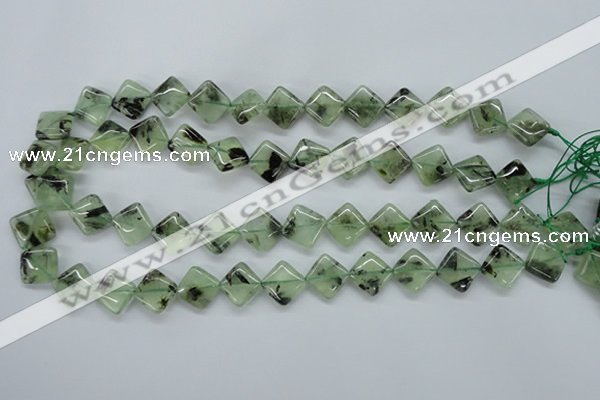 CPR238 15.5 inches 12*12mm diamond natural prehnite beads wholesale