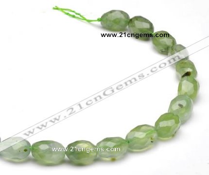 CPR24 A grade 11*15mm faceted pebble shape natural Prehnite bead