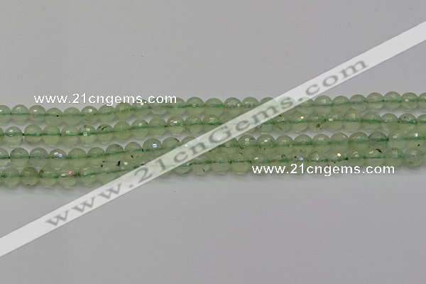 CPR333 15.5 inches 6mm faceted round natural prehnite beads