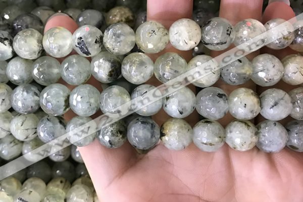 CPR353 15.5 inches 11mm faceted round prehnite beads wholesale