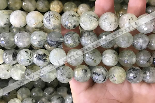 CPR355 15.5 inches 14mm faceted round prehnite beads wholesale