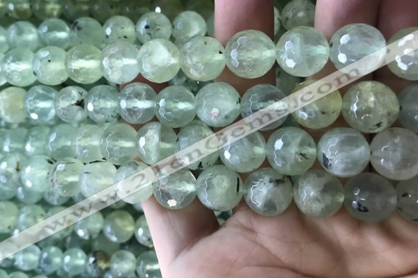 CPR364 15.5 inches 12mm faceted round prehnite gemstone beads