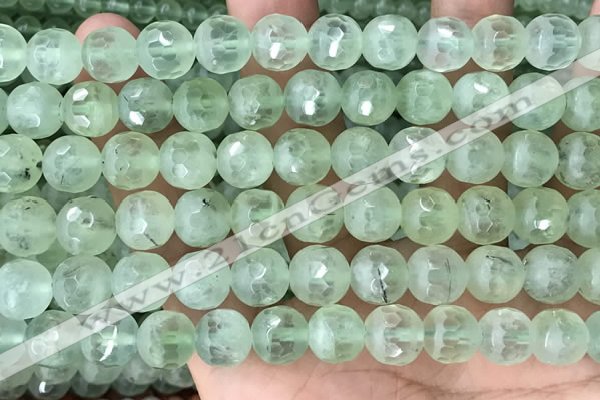 CPR366 15.5 inches 8mm faceted round prehnite gemstone beads