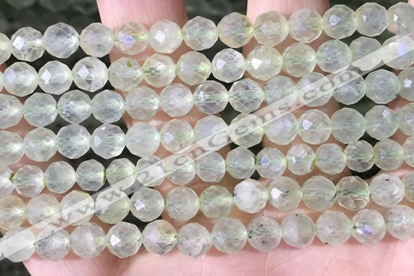 CPR376 15.5 inches 6mm faceted nuggets prehnite gemstone beads