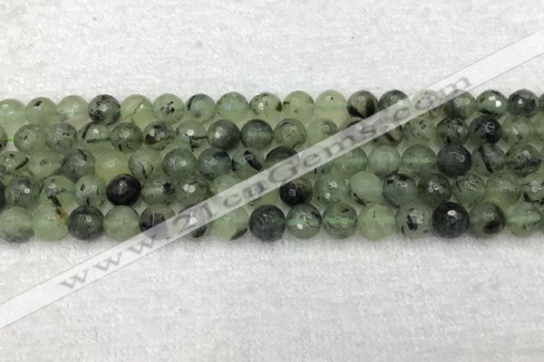 CPR405 15.5 inches 6mm faceted round prehnite beads wholesale