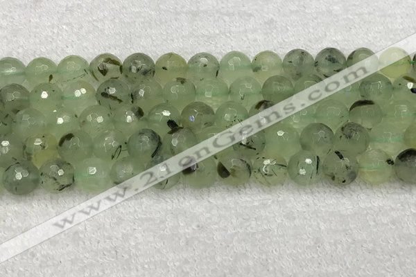 CPR411 15.5 inches 8mm faceted round prehnite gemstone beads