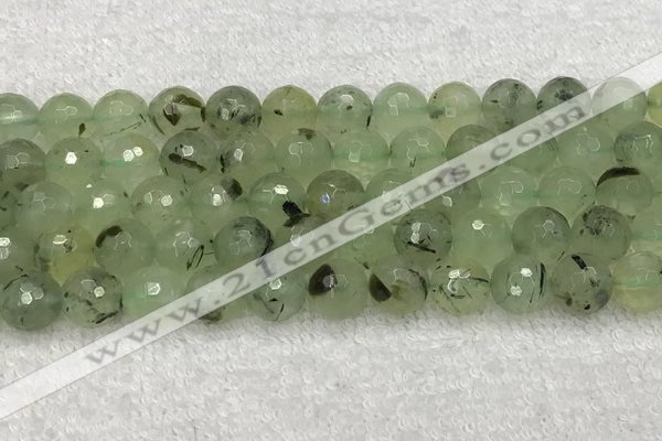 CPR412 15.5 inches 10mm faceted round prehnite gemstone beads