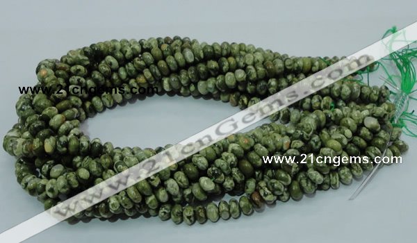 CPS01 15.5 inches 5*8mm rondelle green peacock stone beads wholesale