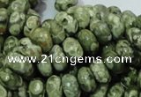 CPS02 15.5 inches 6*10mm rondelle green peacock stone beads wholesale