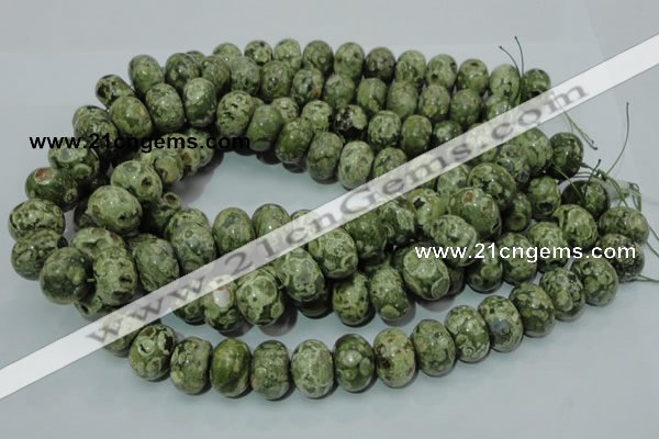 CPS03 15.5 inches 13*18mm rondelle green peacock stone beads wholesale