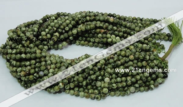 CPS04 15.5 inches 6mm round green peacock stone beads wholesale