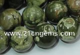 CPS08 15.5 inches 18mm round green peacock stone beads wholesale