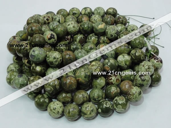 CPS09 15.5 inches 20mm round green peacock stone beads wholesale