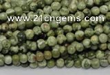 CPS110 15.5 inches 4mm round green peacock stone beads wholesale