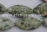 CPS140 15.5 inches 15*30mm marquise green peacock stone beads