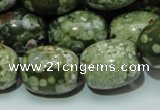 CPS16 15.5 inches 16*20mm egg-shaped green peacock stone beads