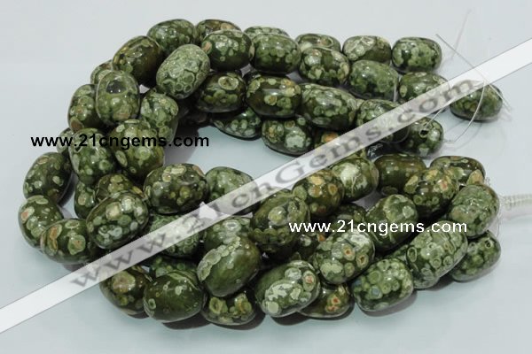 CPS17 15.5 inches 18*24mm egg-shaped green peacock stone beads