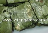 CPS20 15.5 inches 30*30mm square green peacock stone beads wholesale